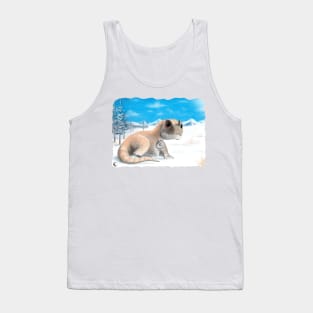 T-rex winter puppy hug Tank Top